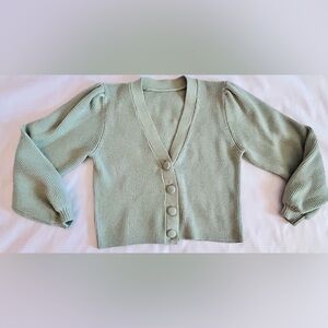 Zara Button Knit Cardigan in Mint Green Size Small